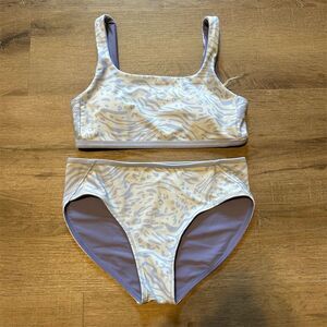 Athleta Girl Reversible Animal Print Bikini Set Size M Multicolor